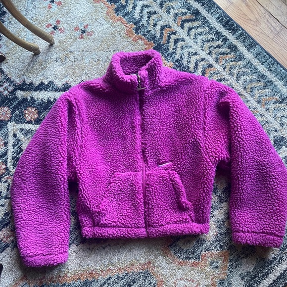 NIKE SPORTSWEAR SWOOSH SHERPA JACKET CU6639-564 PURPLE size XS - Picture 1 of 9
